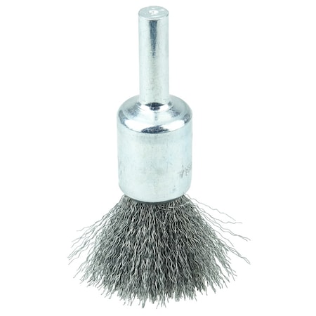 Weiler 1/2" Crimped Wire End Brush, .006" Steel Fill 10001